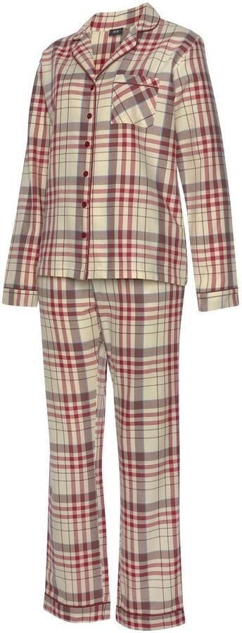 H.I.S Pyjama van flanel met alover ruitpatroon (set 2-delig) - Foto 3