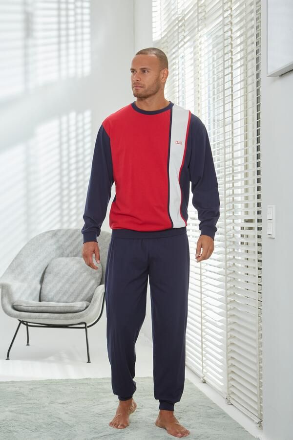 H.I.S Pyjama voor heren Pyjama met brede streep (2-delig 1 stuk) - Foto 4