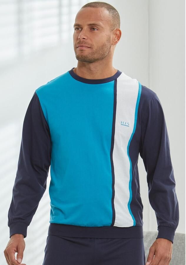 H.I.S Pyjama voor heren Pyjama met brede streep (2-delig 1 stuk) - Foto 2