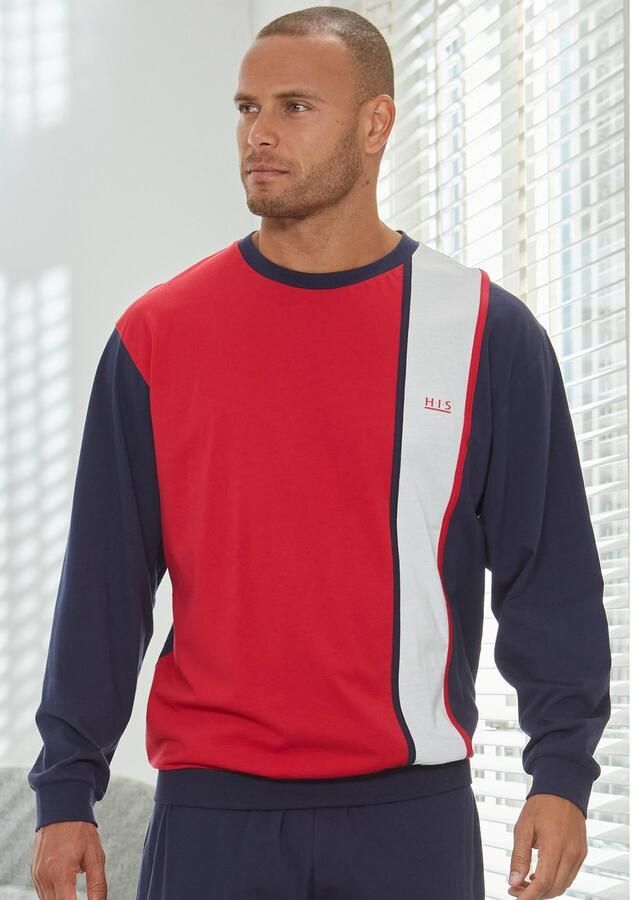 H.I.S Pyjama voor heren Pyjama met brede streep (2-delig 1 stuk) - Foto 3