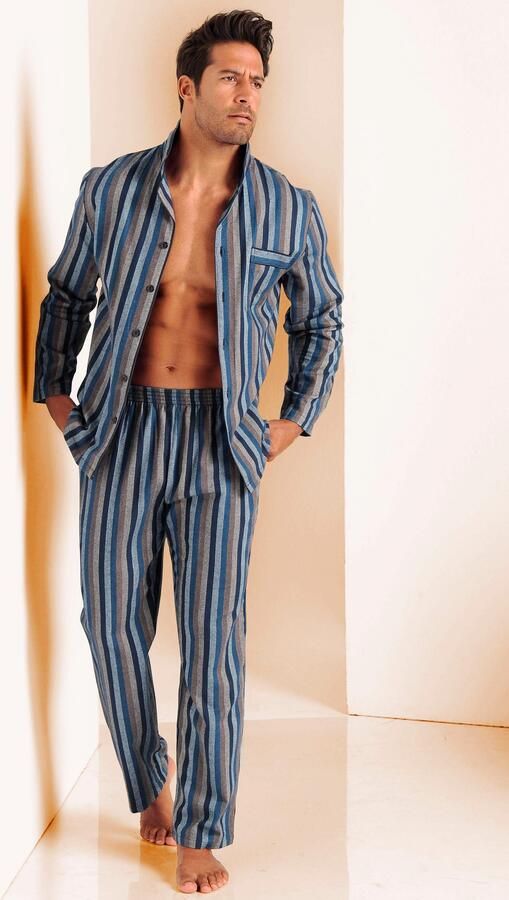 H.I.S Pyjama zacht van flanel in streepdesign (2-delig 1 stuk) - Foto 2