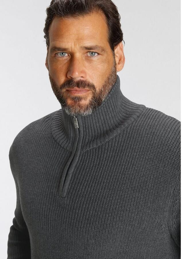 H.I.S Schipperstrui met logo-ritssluiting - Foto 3