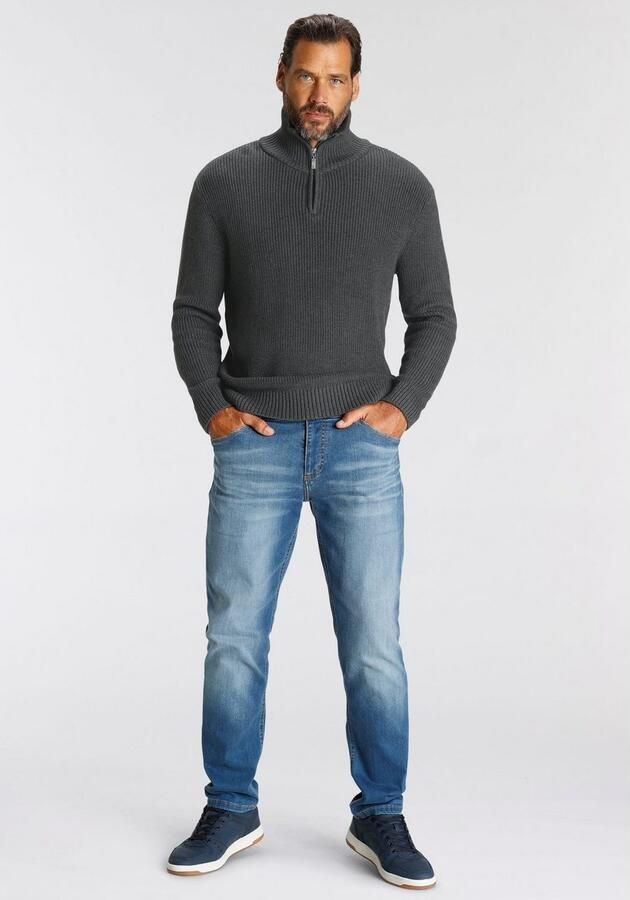 H.I.S Schipperstrui met logo-ritssluiting - Foto 6