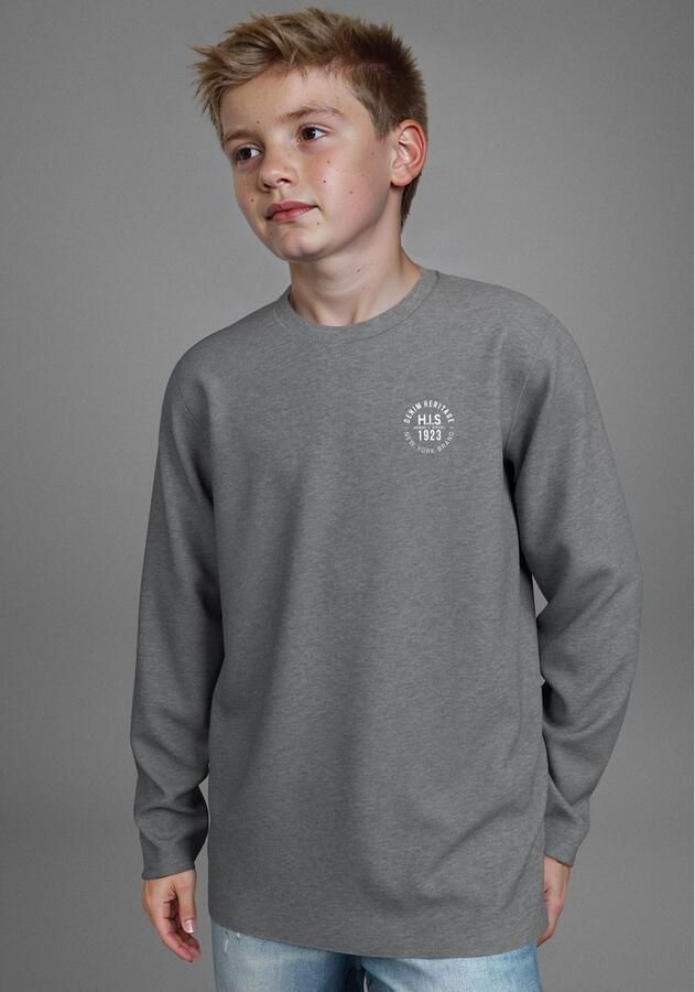 H.I.S Shirt met lange mouwen 2-pack shirts met logo-opdruk NIEUW: voor TEENS! 2-pack shirts (set 2-delig 2) - Foto 4