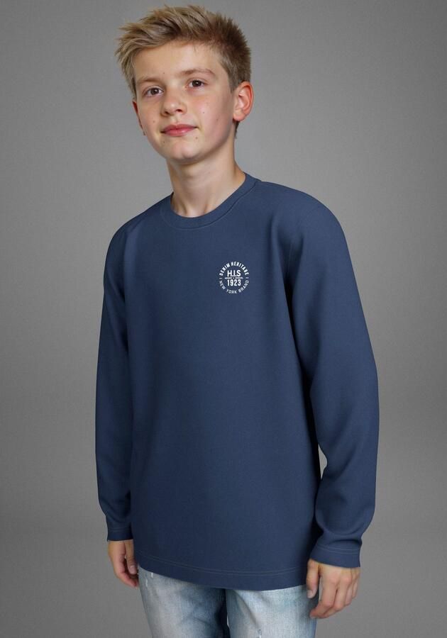 H.I.S Shirt met lange mouwen 2-pack shirts met logo-opdruk NIEUW: voor TEENS! 2-pack shirts (set 2-delig 2) - Foto 9