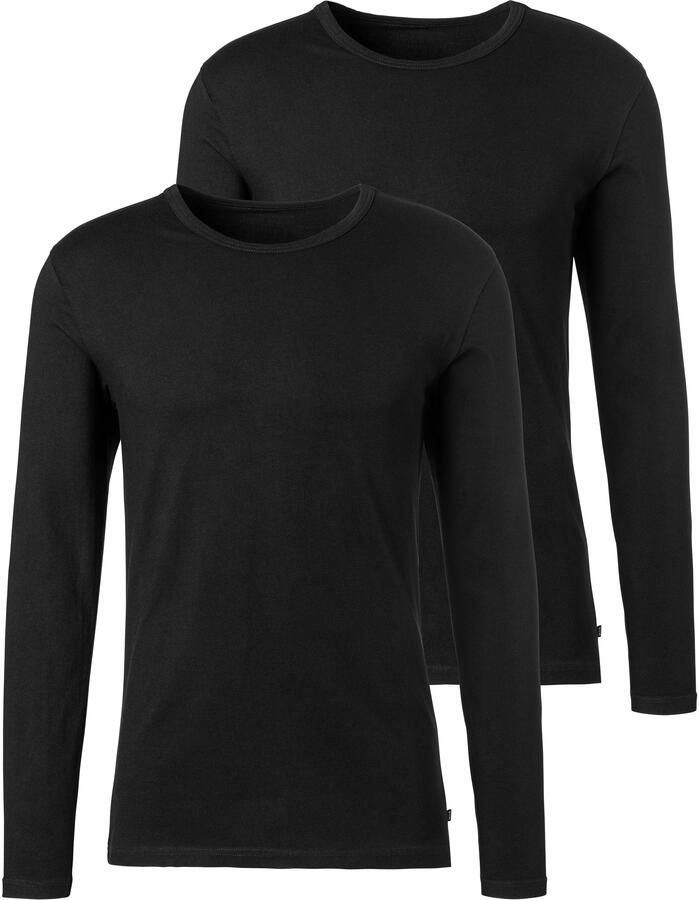 H.I.S Shirt met lange mouwen Dubbelpack onderhemd van katoenmix (2-delig Set van 2)