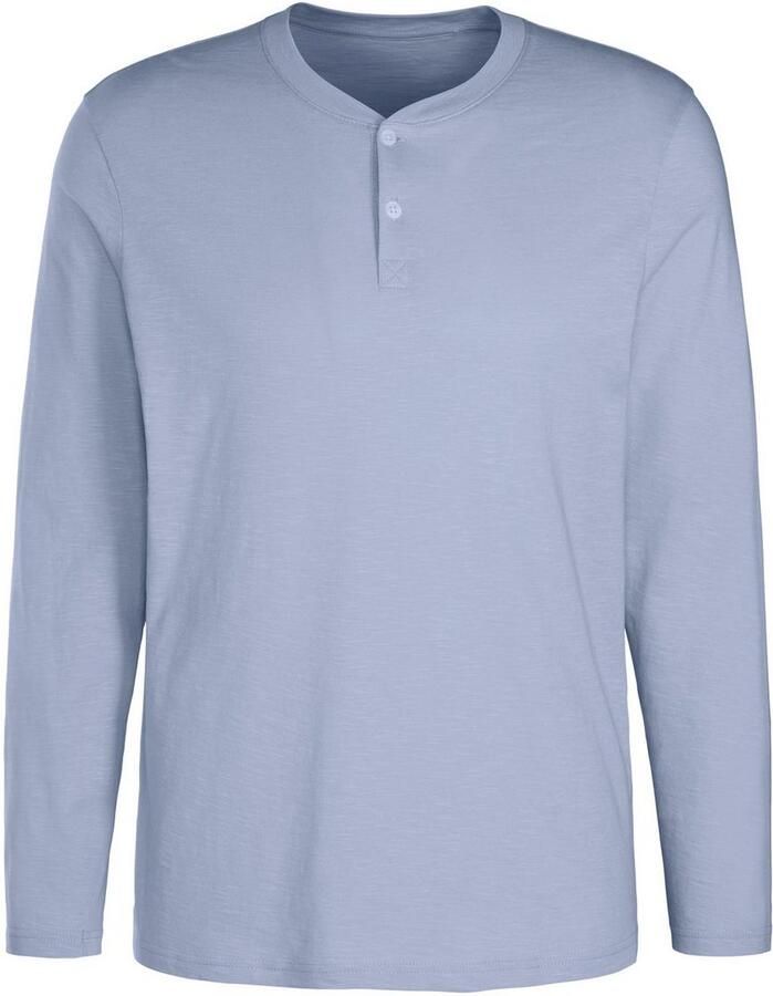 H.I.S Shirt met lange mouwen Henleyshirt lange mouw Lange mouwen shirt met knoopsluiting van gestructureerde katoenkwaliteit