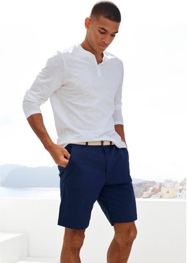 H.I.S Shirt met lange mouwen Henleyshirt lange mouw Lange mouwen shirt met knoopsluiting van gestructureerde katoenkwaliteit - Foto 2