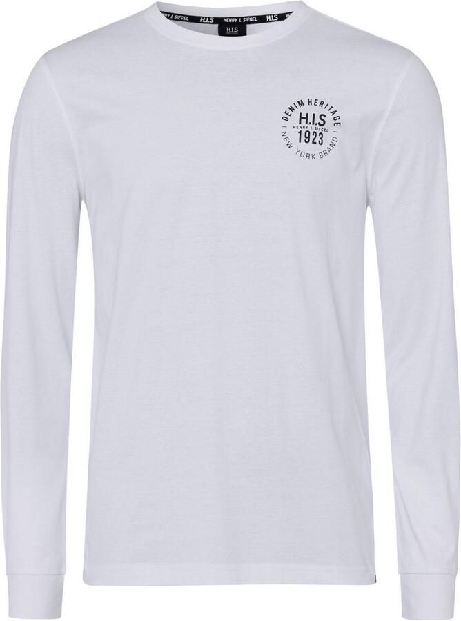 H.I.S Shirt met lange mouwen Lange mouwen bedrukt ronde hals van 100% katoen (2-delig Set van 2) - Foto 2