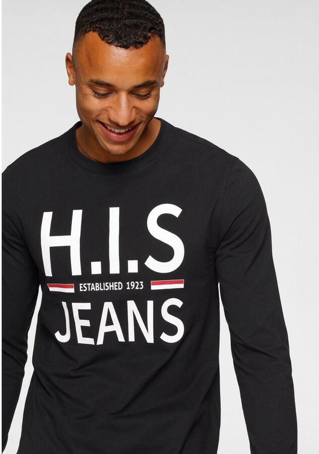 H.I.S Shirt met lange mouwen Lange mouwen smalle basic-snit bedrukt ontwerp - Foto 3