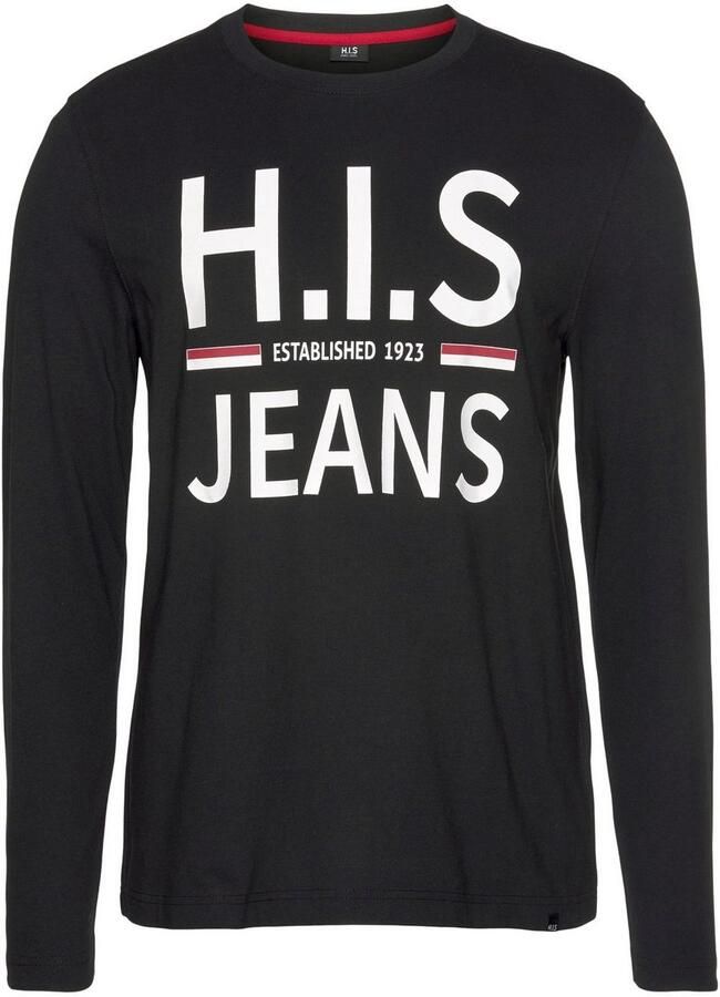 H.I.S Shirt met lange mouwen Lange mouwen smalle basic-snit bedrukt ontwerp