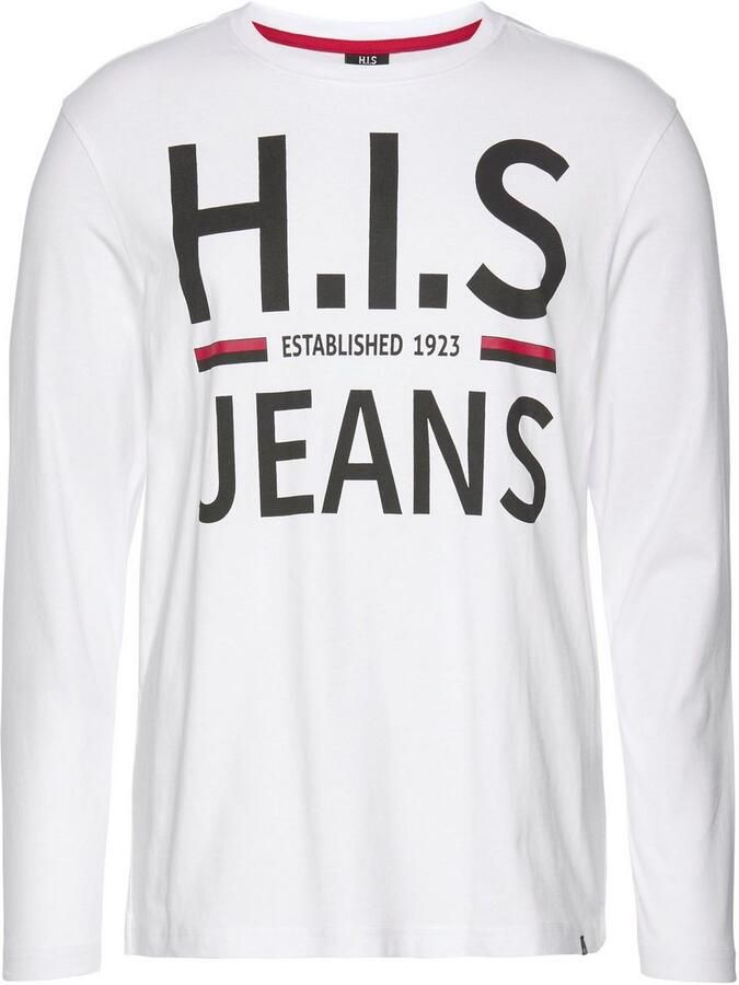 H.I.S Shirt met lange mouwen Lange mouwen smalle basic-snit bedrukt ontwerp