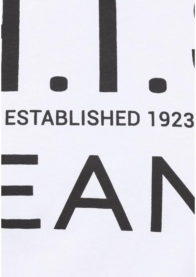 H.I.S Shirt met ronde hals slank gesneden bedrukt ontwerp ronde hals van katoen (Set van 2) - Foto 4