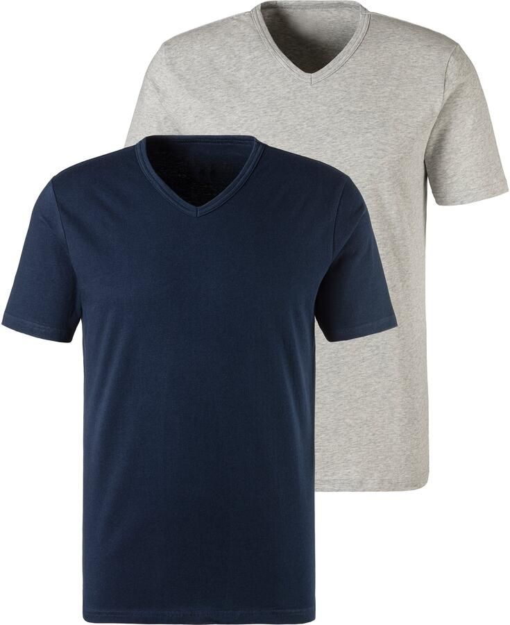 H.I.S Shirt voor eronder met v-hals en klein logo onderhemd t-shirt (2 stuks) - Foto 6