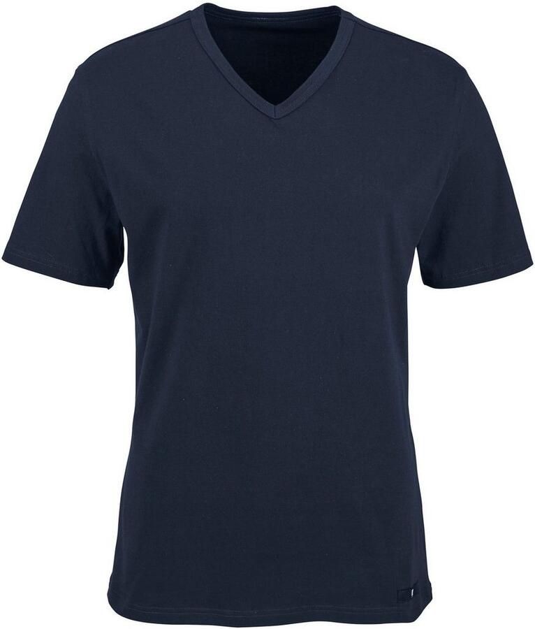 H.I.S Shirt voor eronder met v-hals en klein logo onderhemd t-shirt (2 stuks)