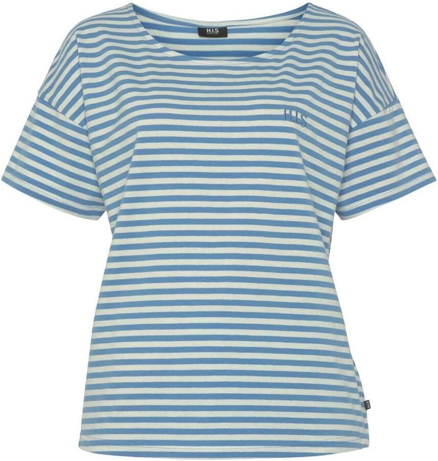 H.I.S Shortama met logoborduursel op borsthoogte (2-delig)