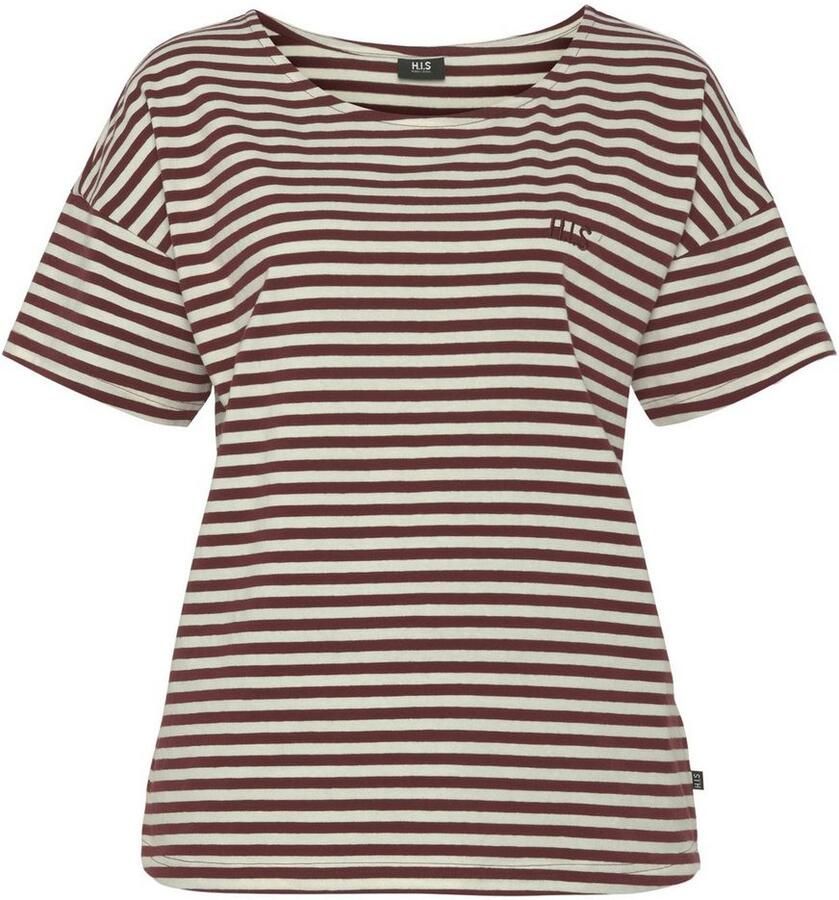 H.I.S Shortama met logoborduursel op borsthoogte (2-delig)