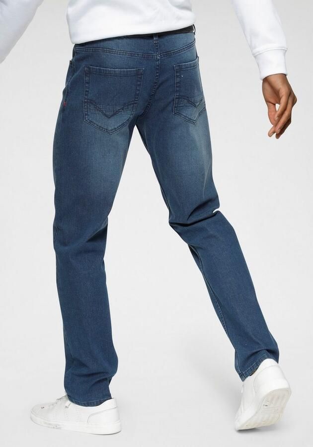 H.I.S Slim fit jeans FLUSH smalle broekpasvorm met used-effecten lage taille - Foto 3