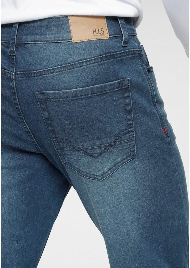 H.I.S Slim fit jeans FLUSH smalle broekpasvorm met used-effecten lage taille