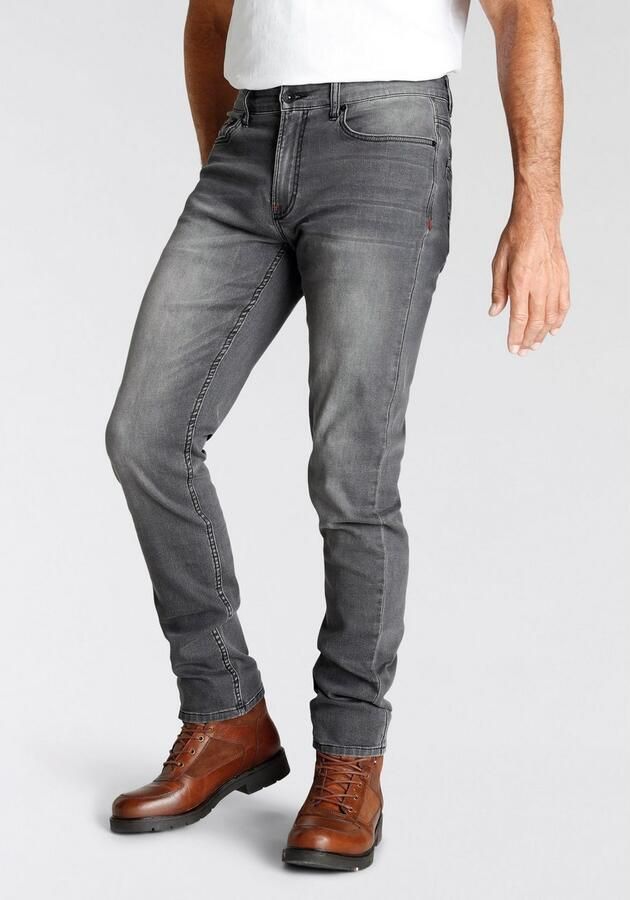 H.I.S Slim fit jeans FLUSH smalle broekpasvorm met used-effecten lage taille - Foto 3