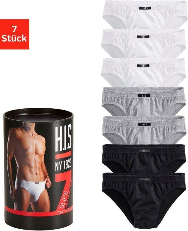H.I.S Slip Onderbroeken voor heren verpakt in een blik van katoenmix (blik 7 stuks) - Foto 5