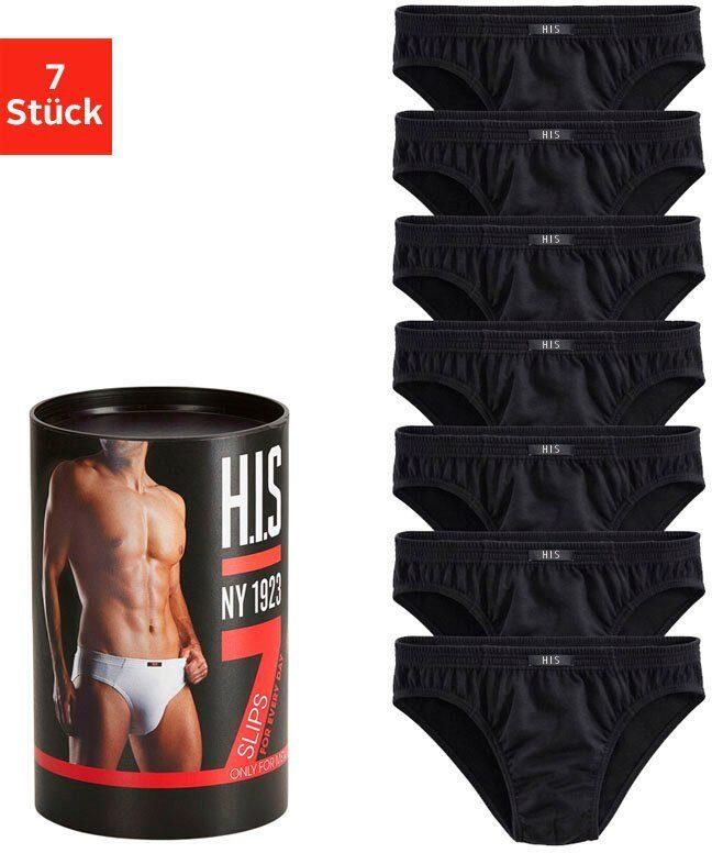 H.I.S Slip Onderbroeken voor heren verpakt in een blik van katoenmix (blik 7 stuks) - Foto 2
