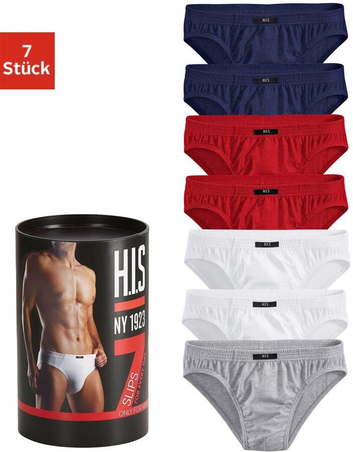H.I.S Slip Onderbroeken voor heren verpakt in een blik van katoenmix (blik 7 stuks) - Foto 5