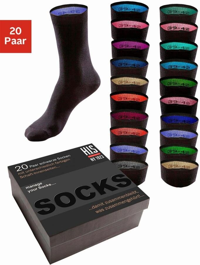 H.I.S Sokken in praktische cadeauverpakking (box 20 paar) - Foto 6