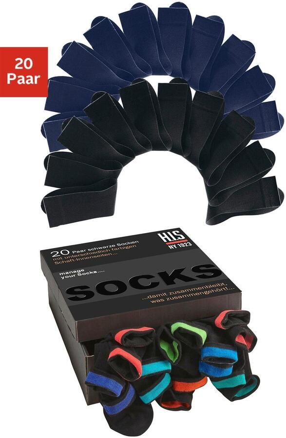 H.I.S Sokken in praktische cadeauverpakking (box 20 paar) - Foto 4