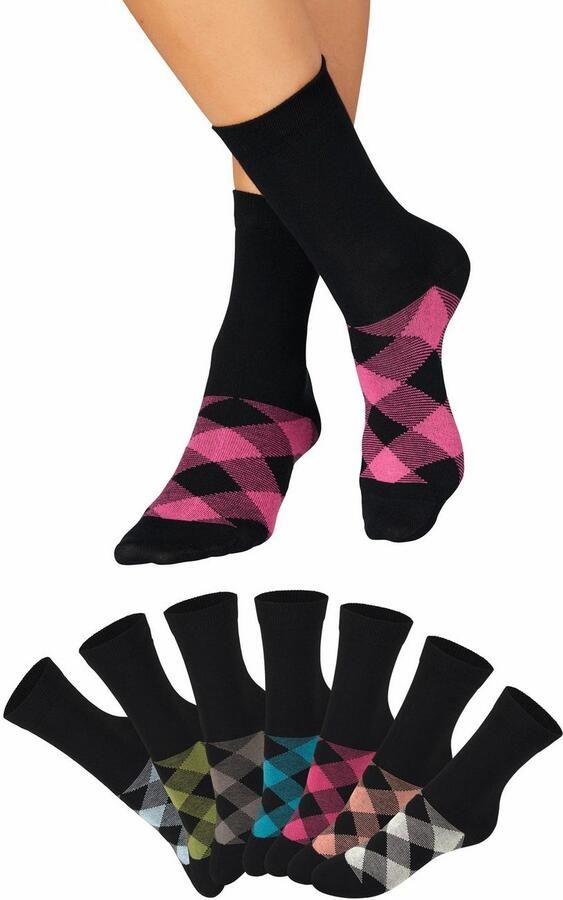 H.I.S Sokken in trendy wybertmotief (set 7 paar)