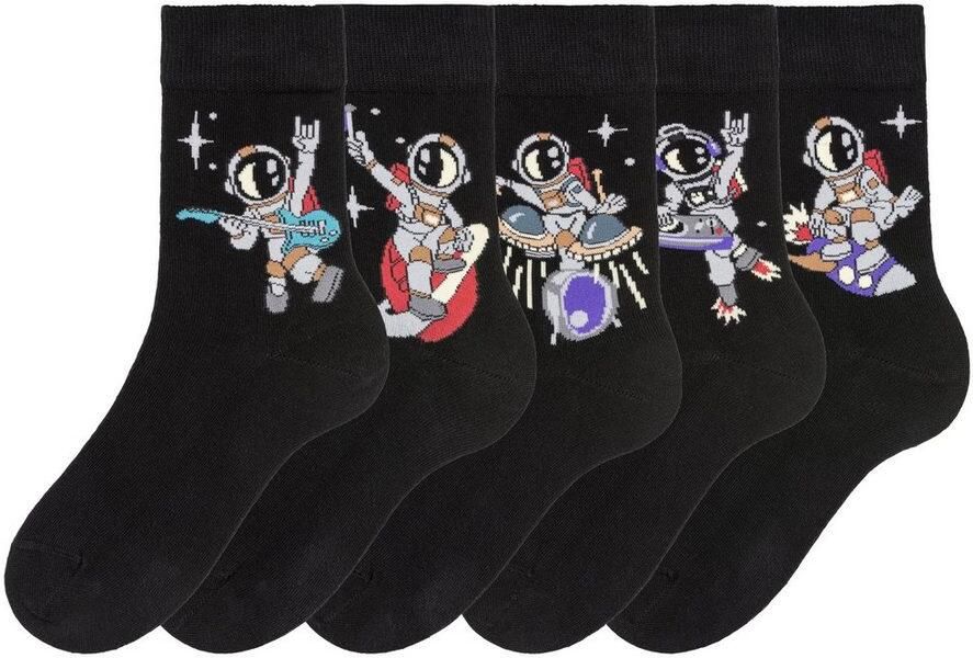 H.I.S Sokken met astronaut-motieven (set 5 paar) - Foto 2