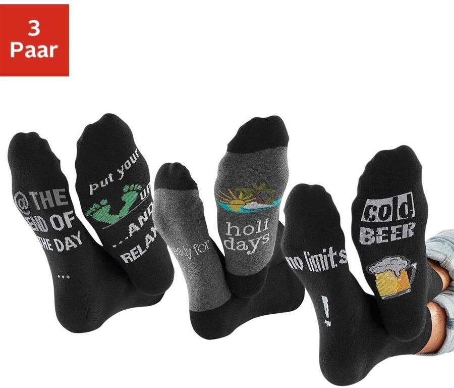 H.I.S Sokken met bierprint (set 3 paar) - Foto 9