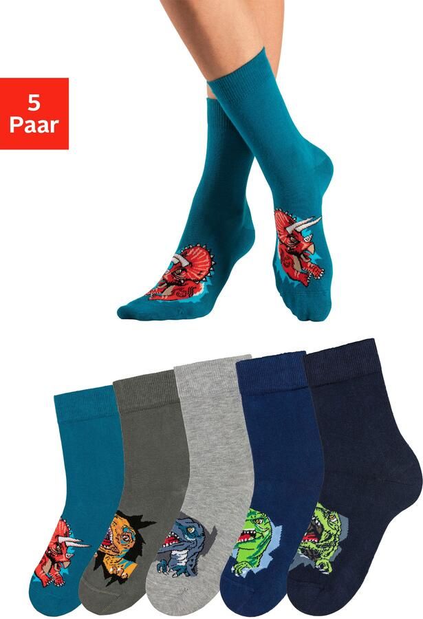 H.I.S Sokken met dinosaurusmotieven (set 5 paar) - Foto 10