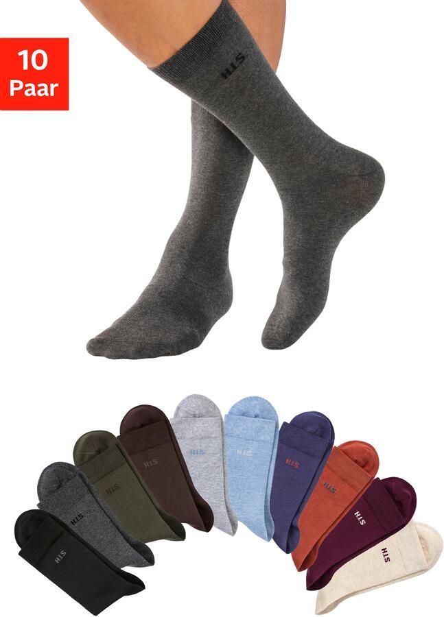 H.I.S Sokken met gekleurde binnenkant van de band (set 10 paar) - Foto 8