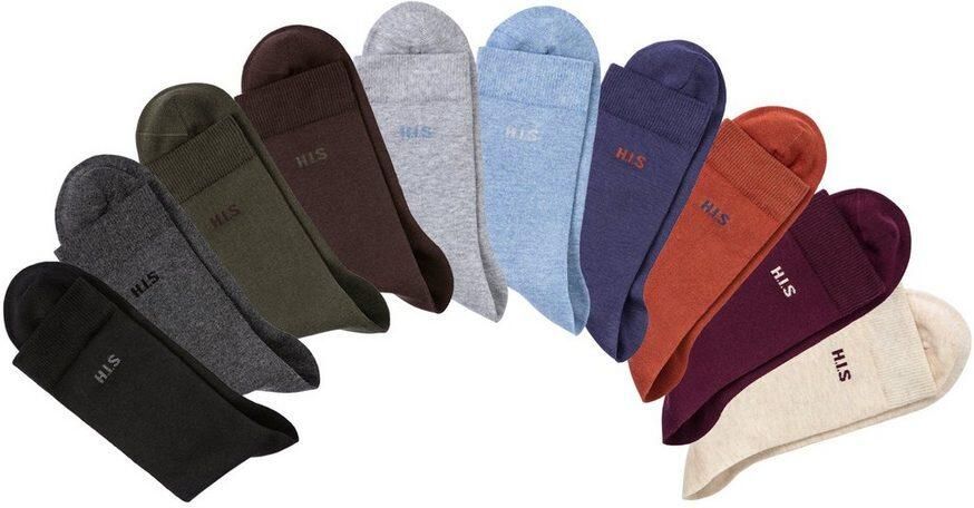 H.I.S Sokken met gekleurde binnenkant van de band (set 10 paar) - Foto 7