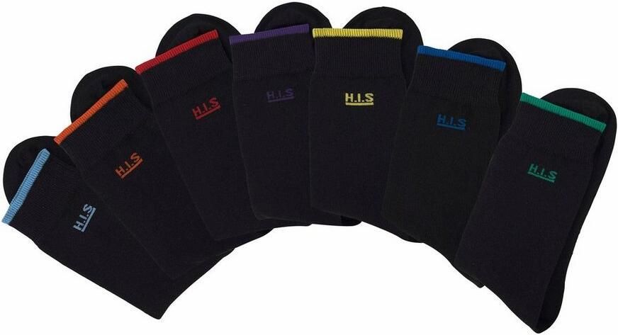 H.I.S Sokken met gekleurde boord (set 7 paar) - Foto 5