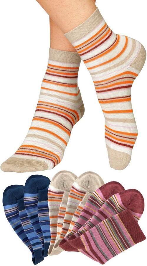 H.I.S Sokken met horizontale strepen (set 6 paar) - Foto 8