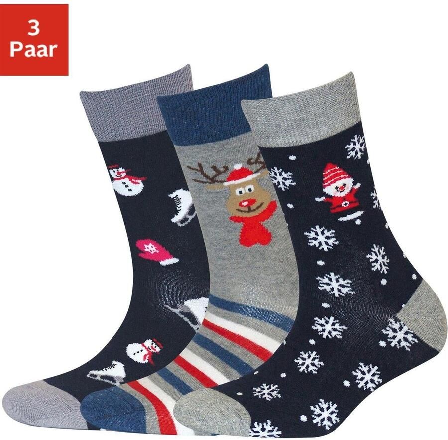 H.I.S Sokken met kerstdesign (set 3 paar) - Foto 5