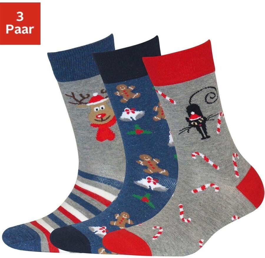 H.I.S Sokken met kerstdesign (set 3 paar) - Foto 5