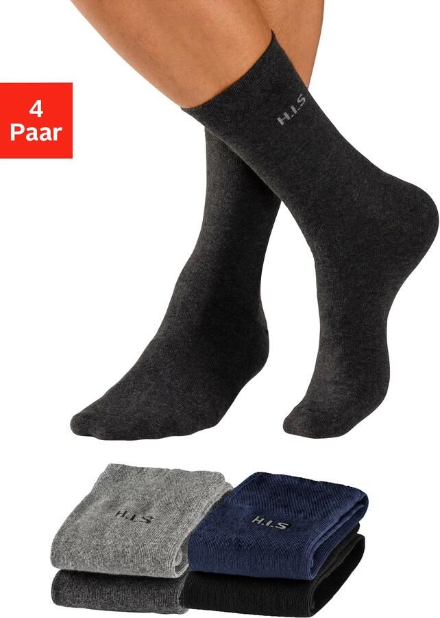 H.I.S Sokken met knelvrije boord (set 4 paar) - Foto 9