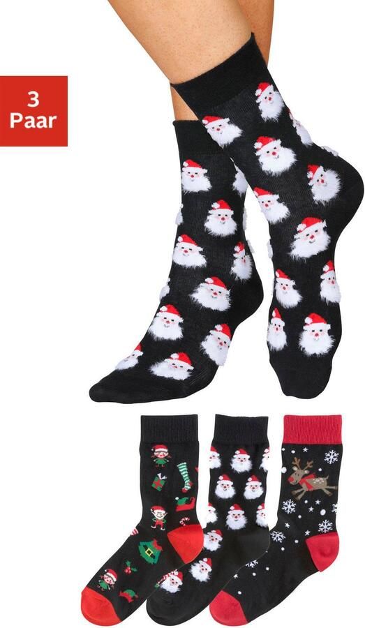 H.I.S Sokken met leuke kerstmotieven (set 3 paar) - Foto 11