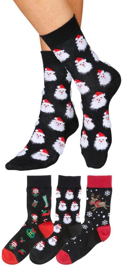 H.I.S Sokken met leuke kerstmotieven (set 3 paar) - Foto 8