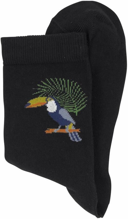 H.I.S Sokken met vlinder- en vogelmotieven (set 7 paar) - Foto 2