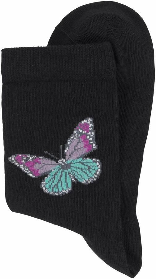 H.I.S Sokken met vlinder- en vogelmotieven (set 7 paar) - Foto 3