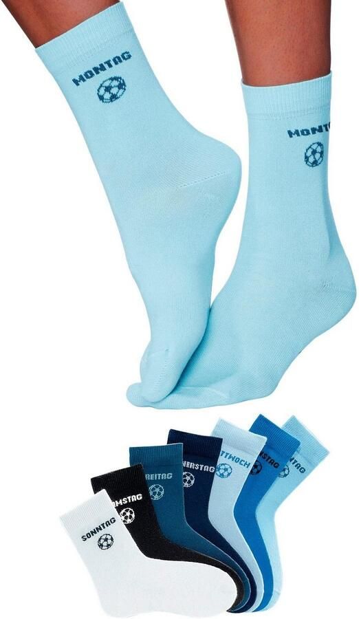 H.I.S Sokken voor kinderen met voetbalmotief (set 7 paar) - Foto 3