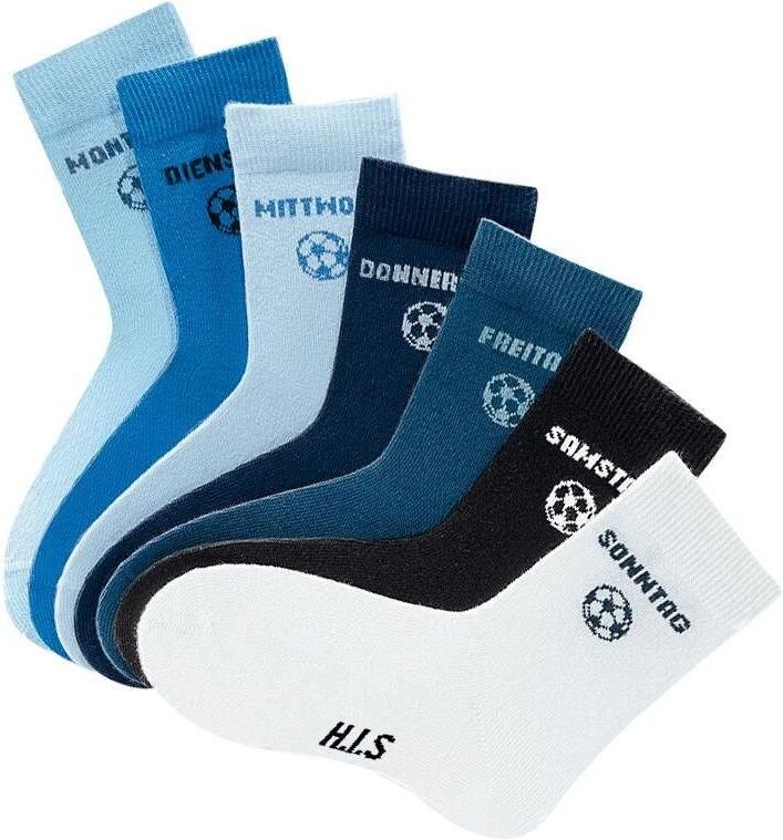 H.I.S Sokken voor kinderen met voetbalmotief (set 7 paar)