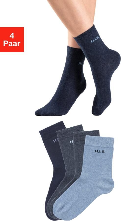 H.I.S Sokken zonder snijdende boord (set 4 paar) - Foto 12
