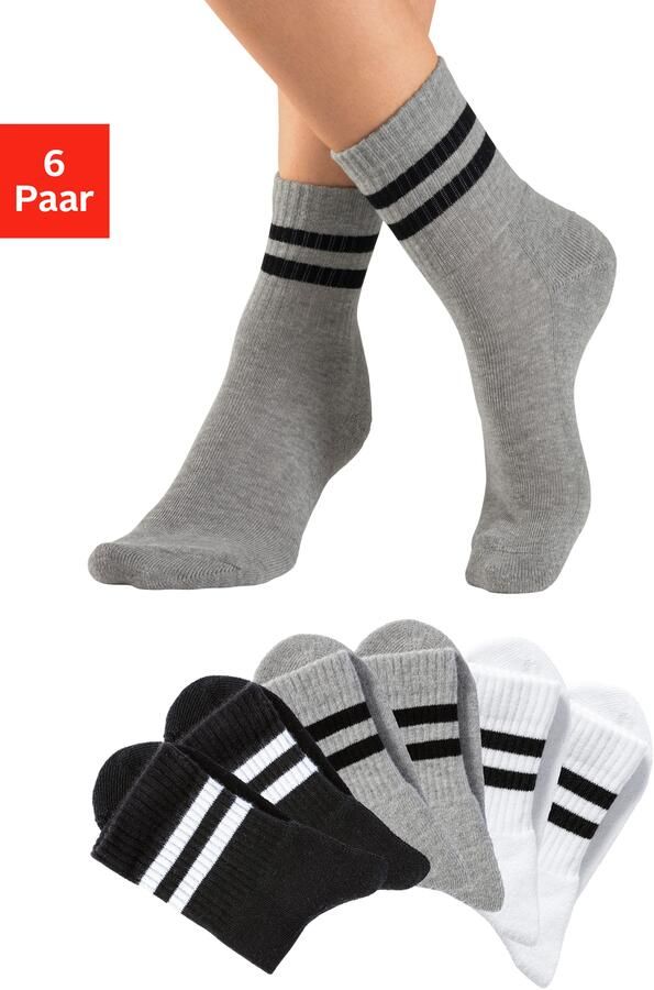 H.I.S Sportsokken klassieke tennissokken met strepen (set 6 paar) - Foto 14