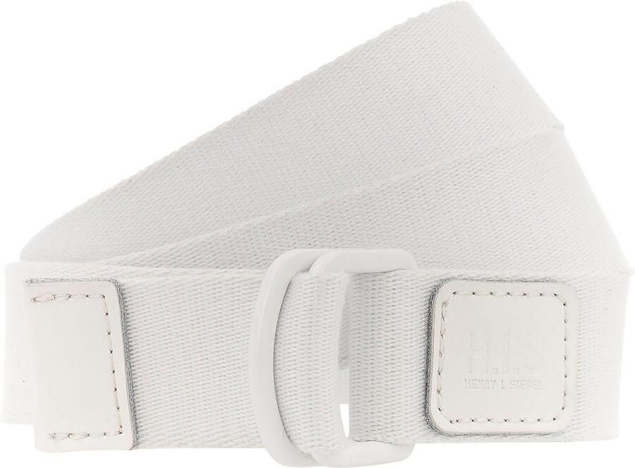 H.I.S Stoffen riem met d-ringen in wit - Foto 4