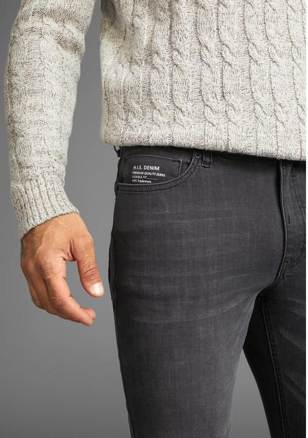 H.I.S Straight jeans DIX rechte pasvorm lage taille used-wassing